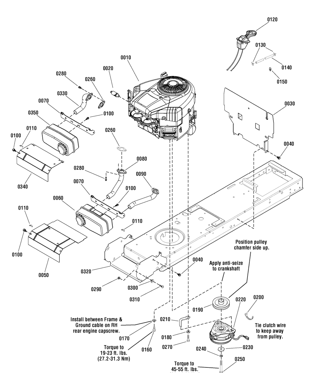 Engine Group - 17.5hp, 19.5hp And 24hp Diagram and Parts List for 2690930-01-MT24520H 2012 Briggs and Stratton Lawn Tractor